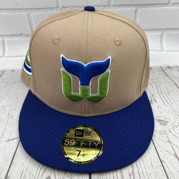 Hartford Whalers‎ NHL 7-7 5/8,8 59Fifty New Era Hat Fitted Cap Blue Brown Men - Picture 2 of 13